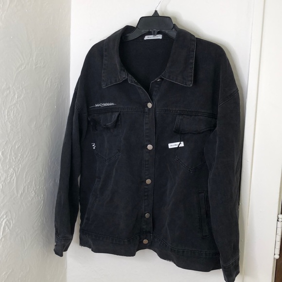 MACY MCCOY Black Denim Designer Jacket - Picture 1 of 6